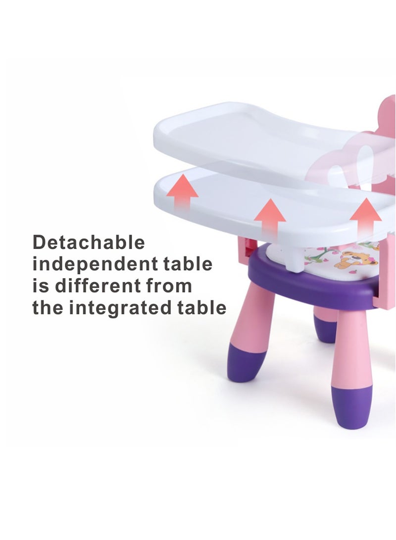 MIXDE Baby Travel Feeding Chair, Portable Booster Seat with Dining Tray for Indoor & Outdoor Use (Red) - Image 3